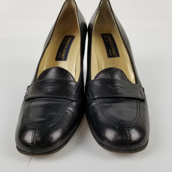 Enrico Gori Italian black leather pumps size 39 - Picture 2 of 8